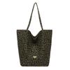 Bolsa Tote Fashionável Grande Capacidade Dupla Face para Mulheres, Bolsa de Mão Tendência Casual Estampa de Leopardo, Bolsa de Ombro Versátil para Compras de Estudantes