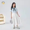 Conjunto de Verano para Niñas 2026 Nuevo Estilo Moda Chic Elegante Estilo Coreano Atuendo para Niñas Grandes