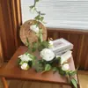 Rattan Artificial Imitación Rosa Flor Falsa Enredadera Hogar Mesa de Comedor Colgante de Puerta Decoración Arreglo Fondo de Boda Flores Falsas