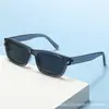 Gafas de Sol Cuadradas con Patrón Azul Nuevo 2026 para Hombres y Mujeres, Gafas de Sol de Moda con Protección Solar y Anti-UV con un Toque de Lujo 3983