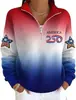 Sudadera cruzada con media cremallera y cuello medio alto, top casual para mujer conmemorativo del 250 aniversario de EE. UU., comercio exterior, Amazon Europa y América