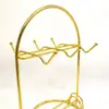 Portavasos Invertido Dorado de Lujo Ligero Estante para Taza de Café y Platillo con Bandeja de Drenaje para Uso Doméstico Estante Colgante para Almacenamiento de Tazas de Café y Platillos con Bandeja de Drenaje
