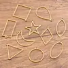 10 Amuletos Geométricos de Acero Inoxidable de 2 Colores Marco Abrasivo DIY Estrella de Cinco Puntas Rombo Círculo Gota de Agua Luna Colgante