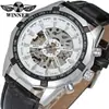Reloj Mecánico Impermeable para Hombre T-Winner/Victor 8042, Reloj Mecánico Automático Esqueleto para Exportación