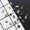 Juego de accesorios para decoración de uñas de Halloween con diseño de calavera de araña de metal, calabaza, cruz, fantasma, festival, taladro para uñas
