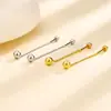 Aretes Largos de Borla con Cuentas Redondas de Doble Extremo para Rostros Redondos, Adelgazantes y Elegantes, Aretes Minimalistas de Bola Redonda Pequeña