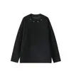 Sudadera con Parches de Color Sólido para Hombre y Mujer Otoño/Invierno Corte Boxy Cuello Redondo Manga Larga Camiseta Estilo Americano Capa Base para Pareja Tendencia