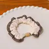 Anillo para el Cabello de Encaje a Cuadros Vintage Intestino Delgado Cuerda para Cola de Caballo Celebridad de Internet Elegante Bola de Cuerda para el Cabello Banda de Goma Sin Daño Cubierta de Cuero