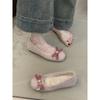 Sapatos de Salto Único com Laço Francês para Mulheres 2025 Nova Coleção de Primavera com Saia Interior Acolchoado Aumento de Altura Brisa Suave Sapatos