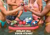 Baleia Polar Tina de Hidromasaje Flotante Grande Mesa para Bebidas y Comida Té Rojo y Negro