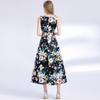 Moda Europeia e Americana Alfaiataria Estéreo Cintura Saia A-Line Transfronteiriça Vestido Feminino Novo de Verão Elegante Sem Mangas Cintura Alta