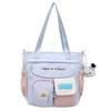 Bolsa de Metrô Ins Fofa Estilo Japonês Cor Contrastante Bolsa de Mão Feminina Grande Capacidade Bolsa Transversal Bolsa de Metrô para Estudante Aula Trajeto
