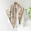 Lenço de Seda Europeu e Americano Transfronteiriço 2026 de 90cm para Mulheres, Lenço Quadrado de Cetim Fino Versátil com Estampa Paisley, Xale de Alta Qualidade Atacado