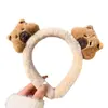Nueva Diadema de Peluche de Capibara 2024 para Mujeres para Lavarse la Cara, Aplicarse Maquillaje y Aplicarse Mascarilla Facial, Diadema Divertida, Maillard