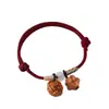 Nuevo Pulsera de Hebilla de Paz Estilo Chino, Pulsera de Cuerda Roja, Madera de Nogal Durazno, Regalo para Mejor Amigo/a Año Zodiacal Masculino y Femenino, Pulsera Protectora