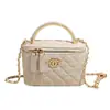 Bolso Cuadrado Pequeño de Alta Gama con Textura para Mujer, Bolso Cruzado Clásico tipo Chanel con Cadena Metálica Acolchada al Hombro, Bolso tipo Estuche de Maquillaje
