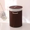 Cesta de Ropa Sucia, Tejida de Bambú, Cesta de Almacenamiento de Ropa para Restaurante de Hot Pot, Contenedor de Almacenamiento para Ropa y Juguetes, Caja de Almacenamiento Plegable de Tela para Ropa