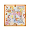 Pañuelo de Seda Estampado de Barco 'Cabalgando las Olas' 90X90Cm Moda Femenina Elegante Decorativo Versátil Chal Pañuelo de Seda Genuina
