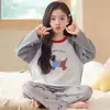 Pijama para Niñas 2026 Primavera y Otoño Nuevo Set de Gato de Dibujos Animados de Manga Larga y Pantalón Largo Ropa de Casa de Verano para Niños Mayores