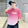 Camiseta de Manga Corta para Niños 2026 Verano Nuevo Estilo Camisetas Finas para Niños Ropa Casual Simple de Algodón Puro para Niños Grandes
