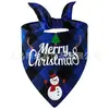 Lenço Triangular de Natal para Pets Transfronteiriço Xadrez para Cães e Gatos Lenço de Saliva Lenço Estampado com Padrões Personalizáveis