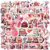 60 hojas/set estilo ins lindo de dibujos animados rosa retro festivo pegatinas personalizadas pegatinas decorativas DIY para equipaje