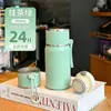 Termo de gran capacidad cabeza de bala vaso de agua de acero inoxidable taza térmica para hombres y mujeres estudiantes vaso de agua para exteriores sensación de lujo ligero de alta gama