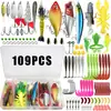 Conjunto de Iscas, Conjunto Completo de Spinnerbaits, Iscas Minnow, Iscas de Sapo, Iscas Macias, Iscas Transfronteiriças para Pesca em Todas as Camadas da Água