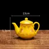 Cerámica Hogar Copa de Vino Amarilla Taza de Suministro de Agua Copa de Agua Bendita de Guanyin Juego Completo de Suministros para el Dios de la Riqueza Buda Salón de Buda de Loto Añadir Palabras