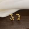 Pendientes de plata de ley 925 con diseño de nicho para mujer, con corona y clip para la oreja, sin agujeros, con temperamento de viento frío, venta al por mayor