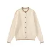 Yidao Vintage 2026 Coleção Outono Nova: Cardigã Retro de Malha Trançada Texturizada com Botões, Corte Solto, Estilo College Americano