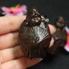 Abanico de madera de agar vietnamita, venta al por mayor, con piel de Buda y mango negro, artesanías de madera, artesanías turísticas.
