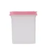 Caixa de Armazenamento de Tempero Oval Colorida da Moda com Tampa Dupla Caixa de Tempero de Cozinha Pote de Tempero Transparente Caixa de MSG de Plástico