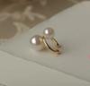 Pendiente chapado en cobre de oro real, clip para oreja, anillo de perla de medio agujero, clip para oreja, gancho para oreja DIY, accesorios para pendientes