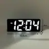 Reloj Electrónico Digital Grande Sencillo para Sala de Estar, Mostrador de TV, Reloj Despertador LED Luminoso Silencioso con Calendario Perpetuo y Temperatura
