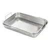 Rejilla Rectangular para Barbacoa Horno Rejilla de Enfriamiento Acero Inoxidable Filtro de Aceite Bandeja de Aceite Bandeja para Hornear Malla Filtrante Cesta para Lavar Verduras Plato de Preparación