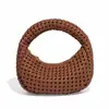 Explosiva Moda Nueva Primavera 2025 Todo Fósforo Nudo Molino Bolso Dumpling Moda Bolso Tejido Hecho a Mano Práctico para Llevar en la Mano
