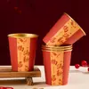 Taza de Papel para Inauguración de Casa Decoración de Casa Nueva Decoración Mudanza a la Casa Taza Desechable Engrosada con Lámina de Oro Venta al por Mayor