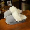 Nuevos Productos de Otoño e Invierno Kuanhe Calientes, Cómodos y Suaves Zapatillas de Algodón y Látex Zapatos de Felpa Forrados de Lana para Uso en Interiores y Exteriores para Mujer