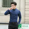Camisa Outono 2020 Vestido de Negócios Slim-fit Masculino Camisa Branca Branca de Manga Comprida Estilo Coreano Top Moderno