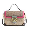 Bolso Transfronterizo de Alta Calidad para Mujer 2024 Primavera Nuevo de Moda Versátil Retro Estampado Letra Hombro Cruzado Pequeño Cuadrado
