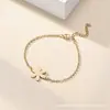 Accesorios Populares de Acero Inoxidable para Prensado de Arena de Múltiples Especificaciones Pulsera Moda Trébol de Cuatro Hojas Mariposa Libélula Corazón de Melocotón Pulsera Pulsera