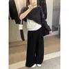 Calça Social Mmc Calça Casual Feminina Treze Linhas Outono Novo Calça Cimitarra Reta Drapeada High-End Calça Wide-Leg