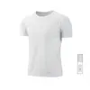 Camiseta de Seda de Hielo de Secado Rápido de Color Puro de Manga Corta para Hombre con Logo Impreso Camiseta Cultural Publicitaria para Hombre Camiseta de Cuello Redondo para Hombre Ropa de Trabajo