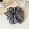 Goma para el pelo de gasa con lunares simples estilo coreano, elegante y con estilo, scrunchie de tela plisada de nicho, nueva cuerda para coleta de pelo