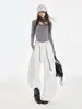 YECHUAN#Pantalones Marrones Mujer Petite Otoño Nuevo Estilo Retro Americano Sentido del Diseño Botones Jeans de Pierna Ancha