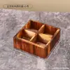 Caja de Almacenamiento de Madera con Múltiples Compartimentos para Habitación de Hotel B&B Cafetería Portapaquetes de Azúcar para Té Caja de Snacks para Sala de Estar del Hogar