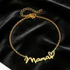 Joia Cruzada Europeia e Americana Aço Inoxidável Letra Inglesa Pulseira Colar Mama Presente Dia das Mães Sensação Simples e de Alto Padrão