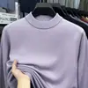 Suéter de punto de alta calidad para hombre, nuevo modelo otoño e invierno 2026, color liso, cuello redondo, engrosado, cálido, tejido base para hombre