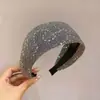 Faixa de Cabeça Elegante de Alta Qualidade com Aba Larga para Mulheres, Simples Super Brilhante Diamante Presilha de Cabelo Faixa de Cabeça, Versátil para Lavar o Rosto Acessório de Cabelo